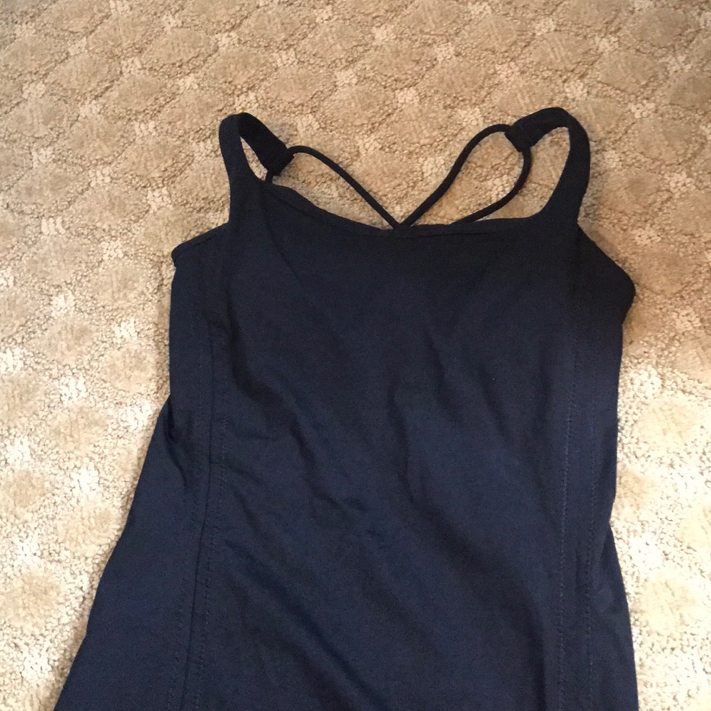 Lululemon workout tee with cross back, size 4